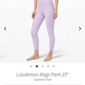 lululemon Align™ High-Rise Pant 25" in lavender dew